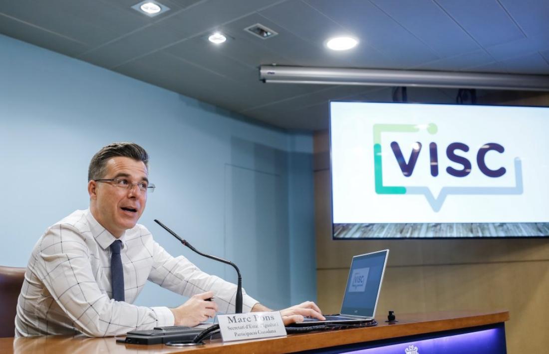 El secretari d'Estat Marc Pons durant la presentació de la plataforma visc.ad.