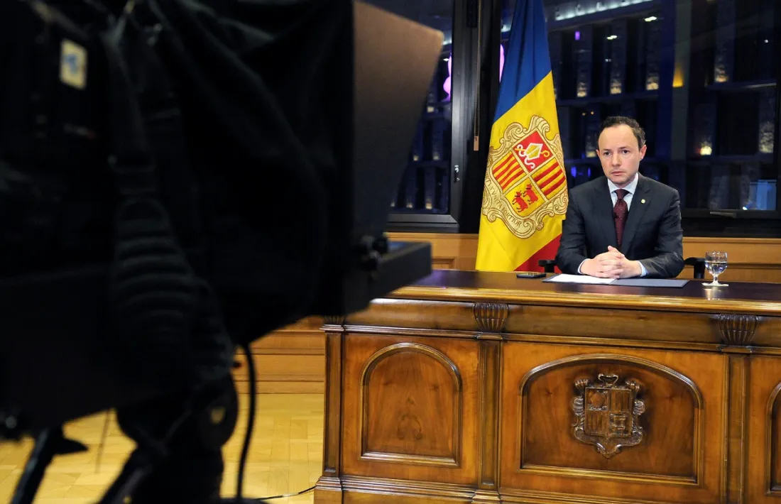 El cap de Govern, Xavier Espot, durant el seu discurs.