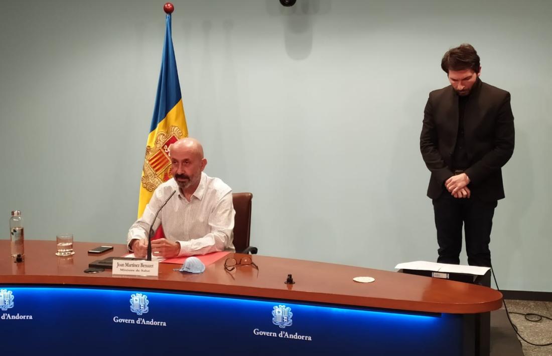 El ministre de Salut, Joan Martínez Benazet, durant la roda de premsa d'aquest matí.