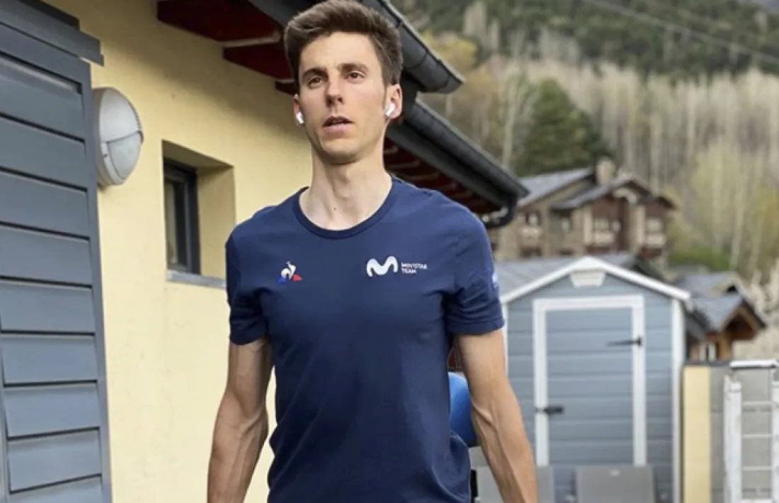 Carlos Verona realitzant un dels seus entrenaments a casa seva, a La Massana.