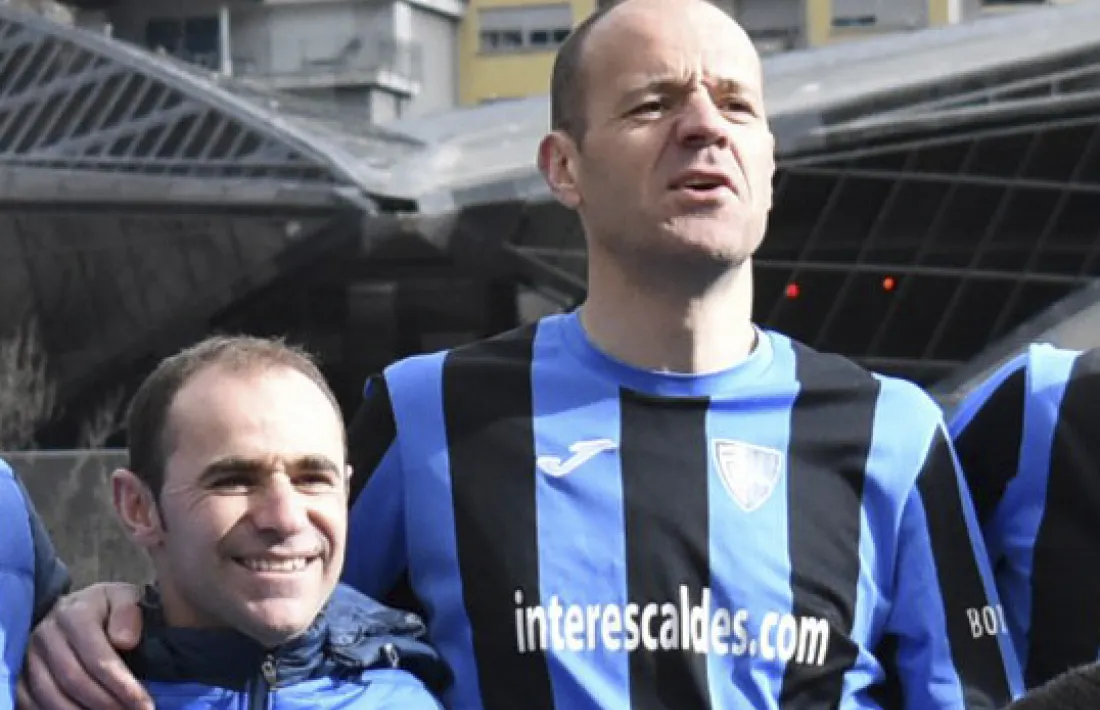 Juli Sánchez i Ilde Lima, de Gol Solidari, amb l'Inter Club Escaldes.