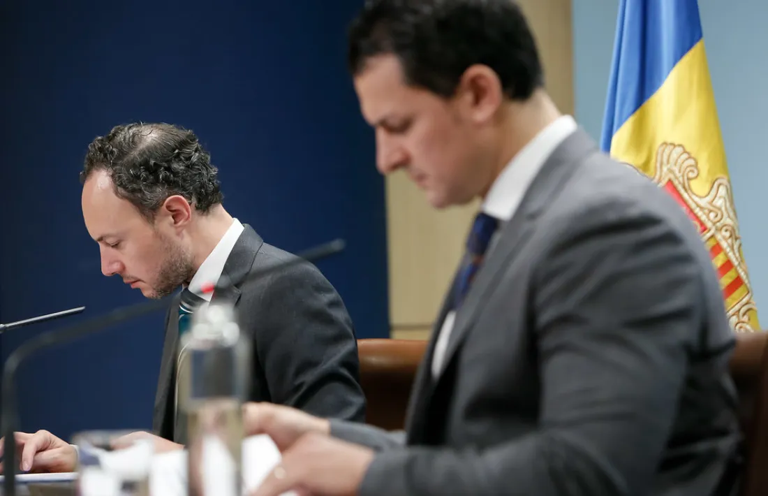 Espot i Gallardo en la roda de premsa d'aquest dissabte.