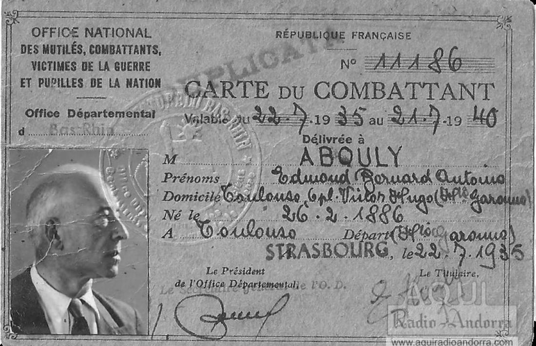 Abouly va participar en la I Guerra Mundial i en acabar el conflicte va se destinat a la zona d'ocupació francesa a Renània.