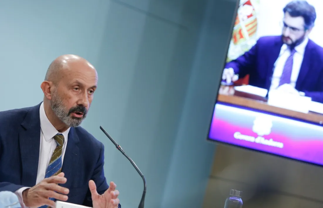 El titular de Salut, Joan Martínez Benazet, en la compareixença d'aquesta tarda.