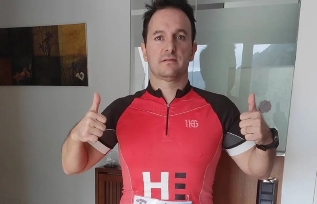 Sergio Gracia, una vegada va finalizar la prova de 100K Ultra ‘indoor’.