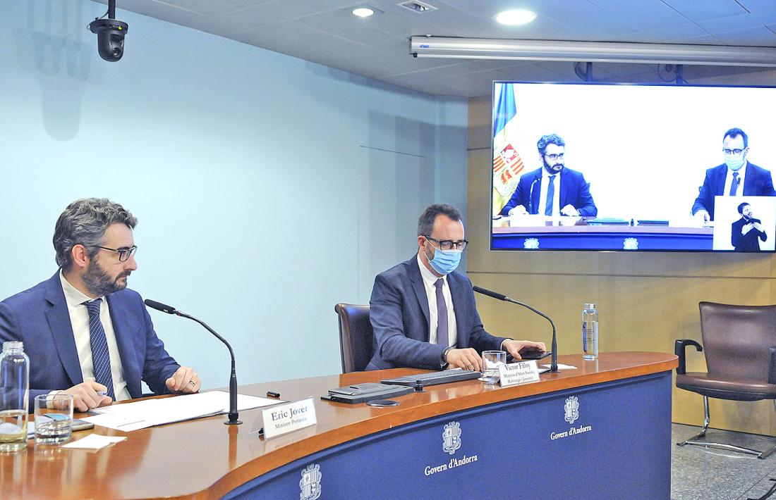 El titular d’Afers Socials, Habitatge i Joventut, Víctor Filloy, va acompanyar en la compareixença d’ahir el ministre portaveu, Eric Jover.