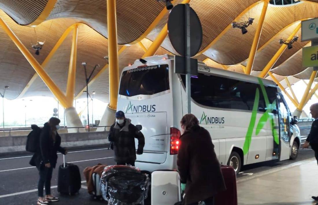 Moment de l’arribada dels argentins a Madrid.