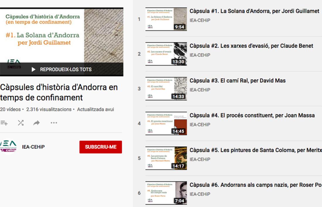 Una imatge de la plana de Youtube on es poden veure les càpsules