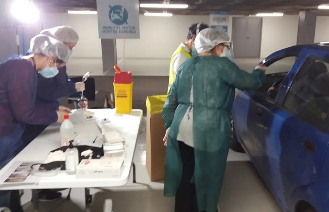 Un dels test que s'han fet aquest matí a l'Stop Lab d'Andorra la Vella.