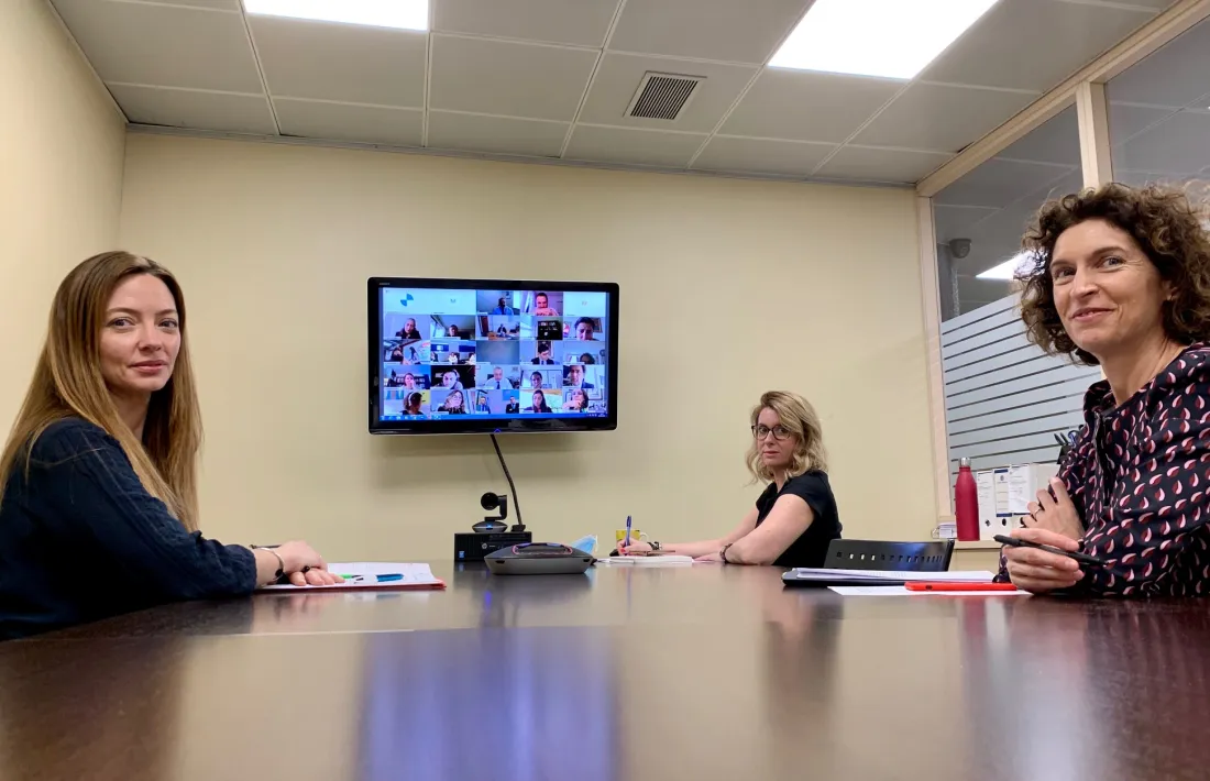 Un moment de la reunió telemàtica.