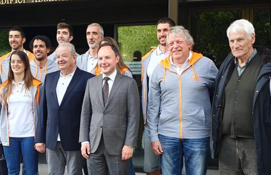 Garcia, a la dreta, en la presentació de la delegació andorrana pel Jocs Europeus de Minsk el juny passat.