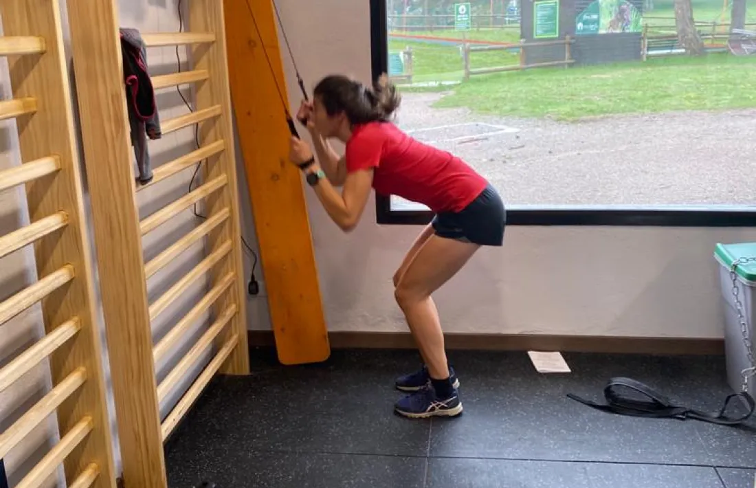 Carola Vila en un entrenament al REA.