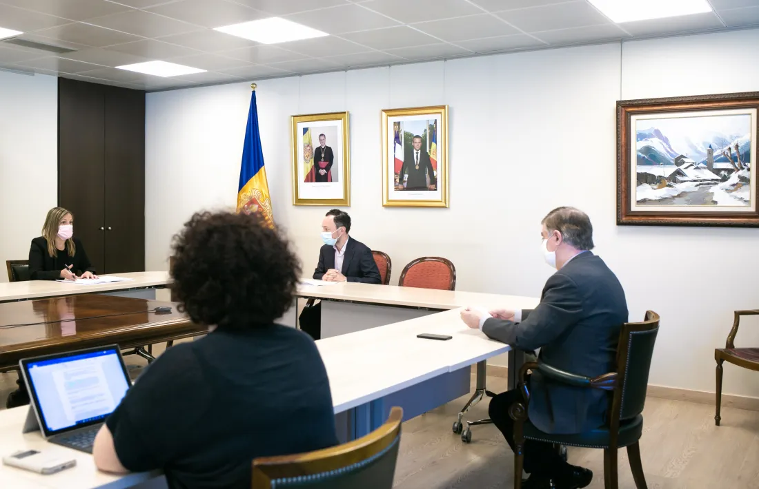 Un moment de la reunió mantinguda aquest matí