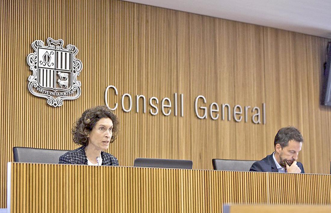 La ministra d’Afers Exteriors, Maria Ubach, ahir en la compareixença davant la comissió legislativa de Política Exterior.