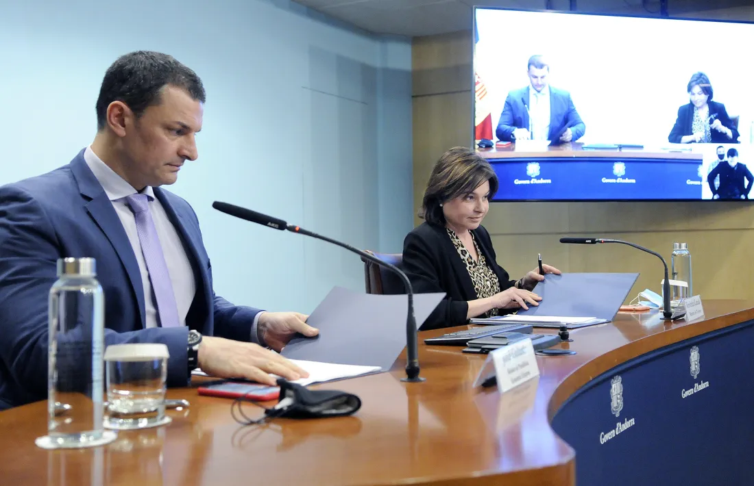 Jordi Gallardo i Verònica Canals en la compareixença d’ahir a la tarda.