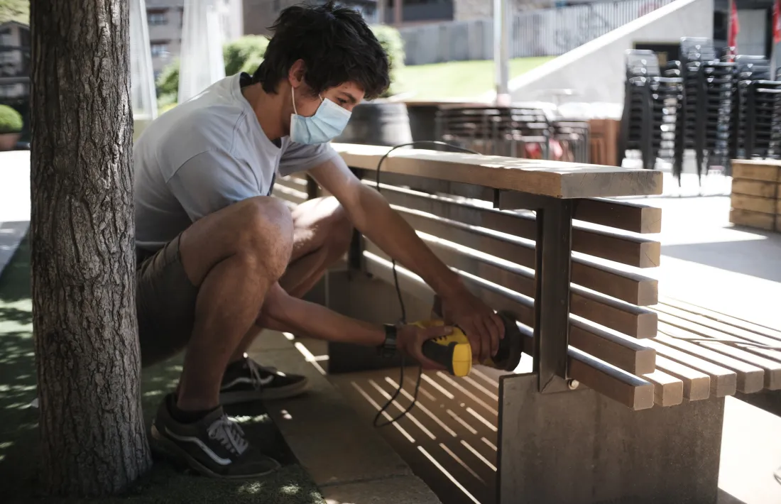 Treballs d'acondicionament d'un restaurant.