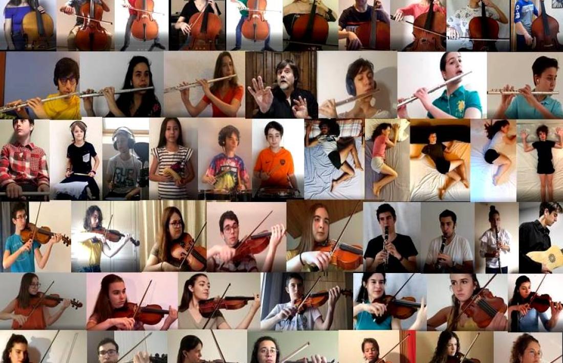 El mig centenar d'artistes que han participat a 'Jonca en dansa'.
