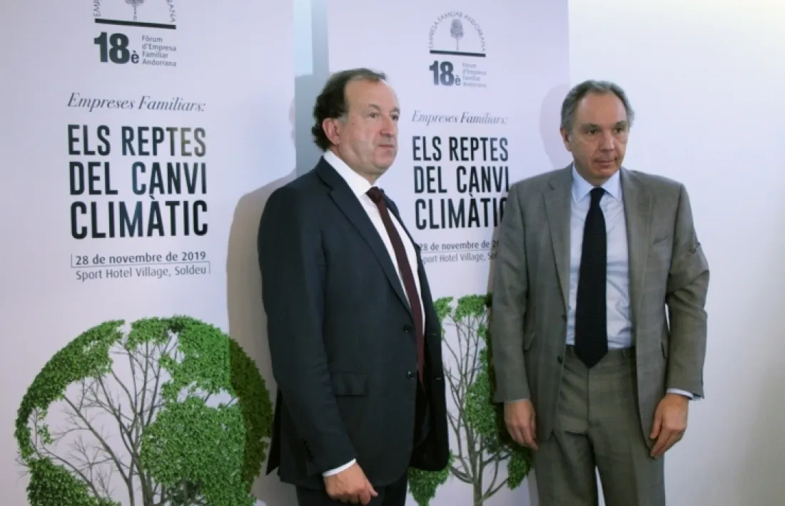 El secretari tècnic de l'EFA, Joan Tomàs i el president de l'entitat, Francesc Mora, en una compareixença anterior.