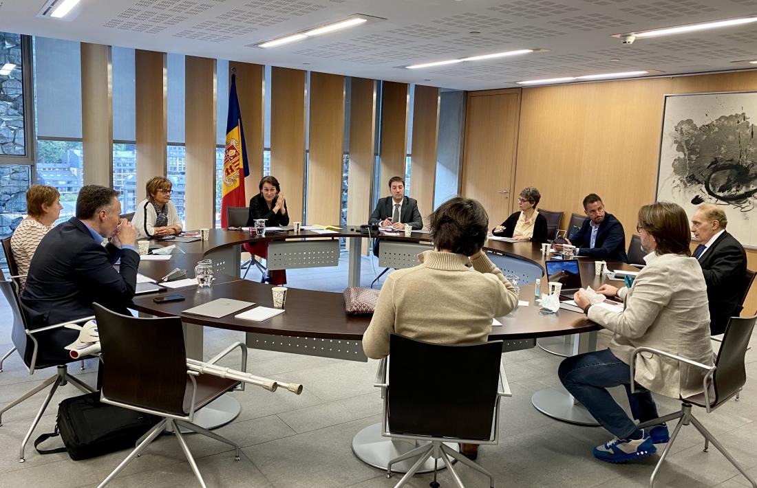 Un moment de la reunió de la junta de presidents d'ahir.