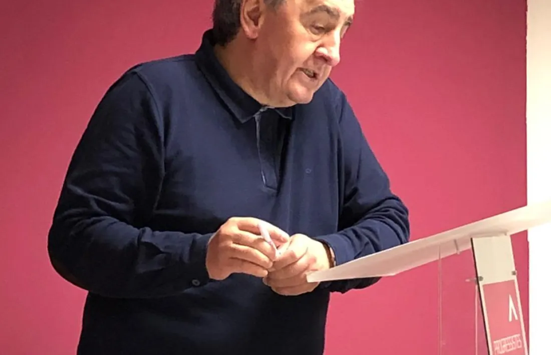 El president de Progressistes-SDP, en la intervenció d'aquest matí davant de l'assemblea general del partit.