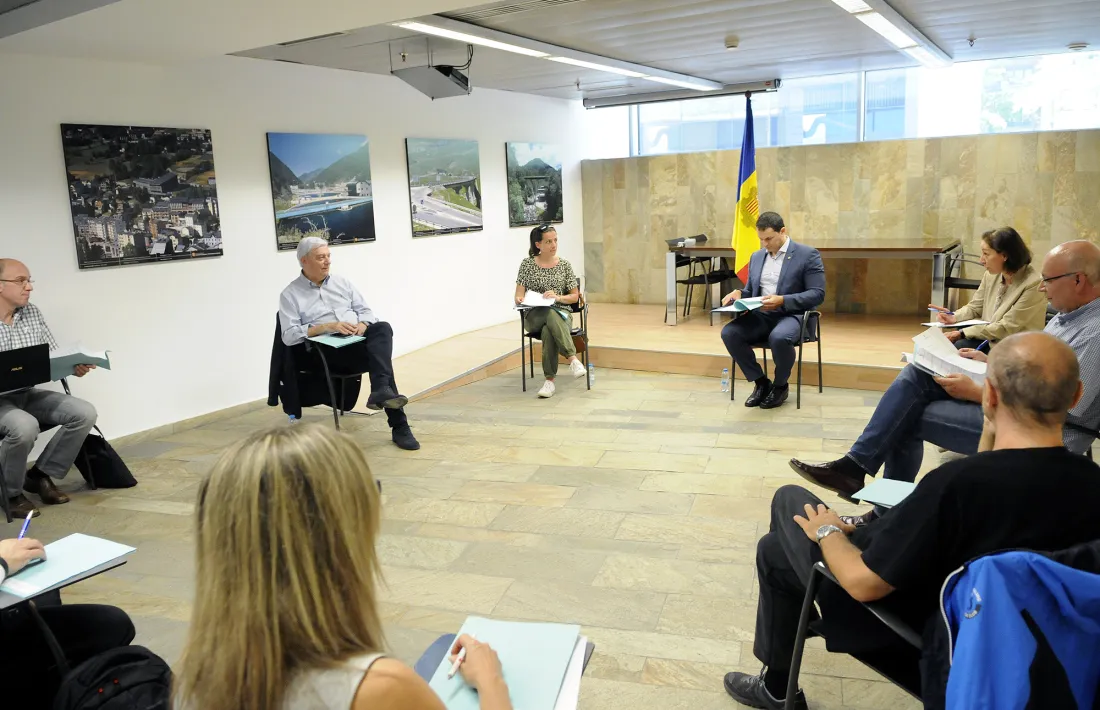 Un moment de la reunió del Consell Econòmic i Social d'aquesta tarda.
