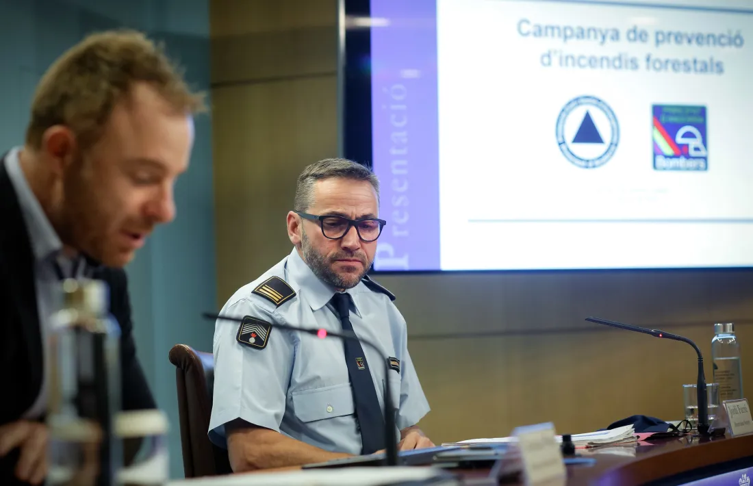 Cristian Pons i Jordi Farré en la roda de premsa d'aquesta tarda.
