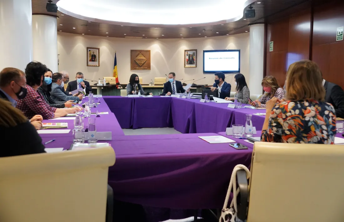 Els cònsols, durant la primera reunió de mandataris després de la pandèmia, celebrada a Encamp fa uns dies.