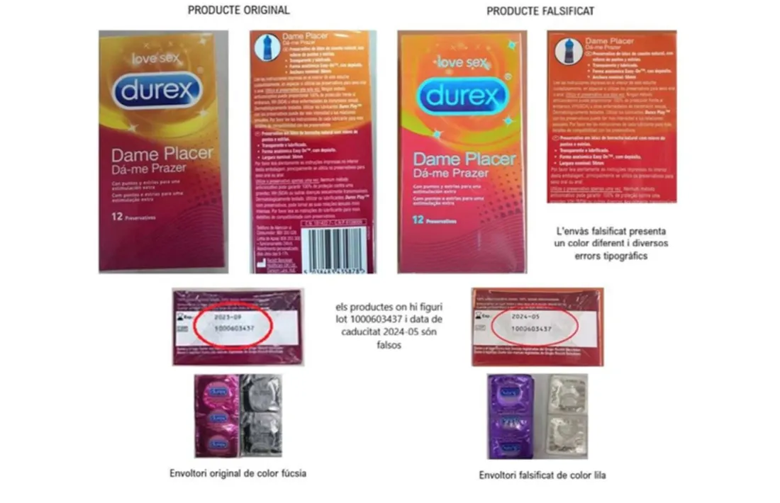 Els preservatius falsificats.