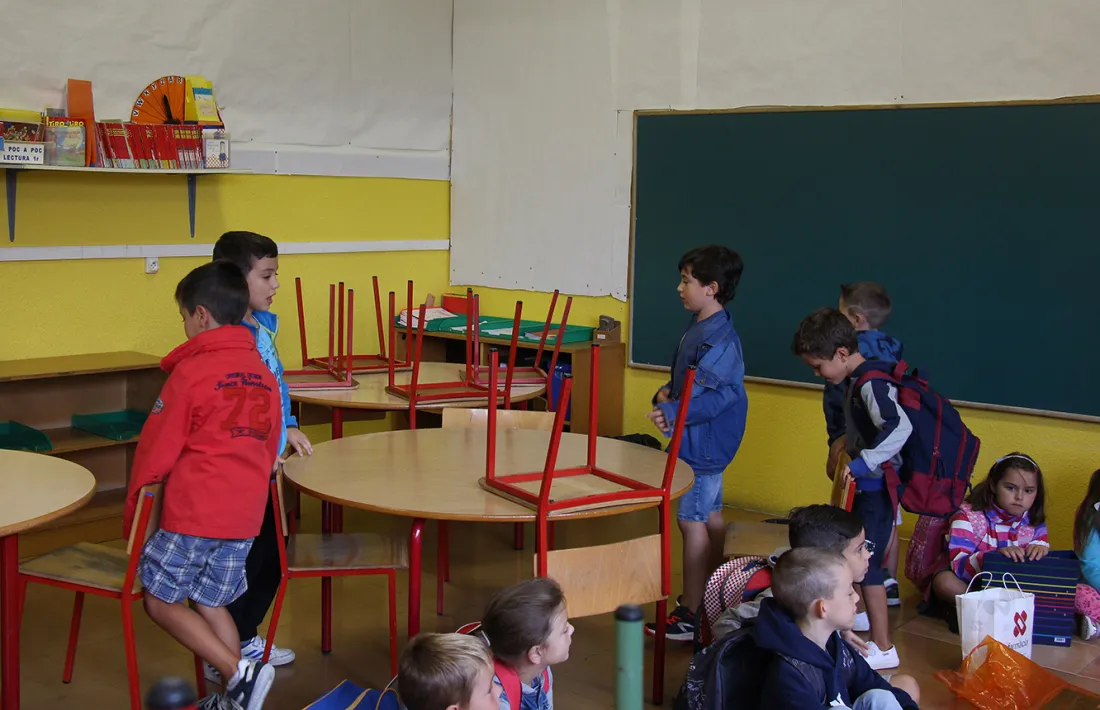 Alumnes el primer dia de curs, en una imatge d'arxiu.