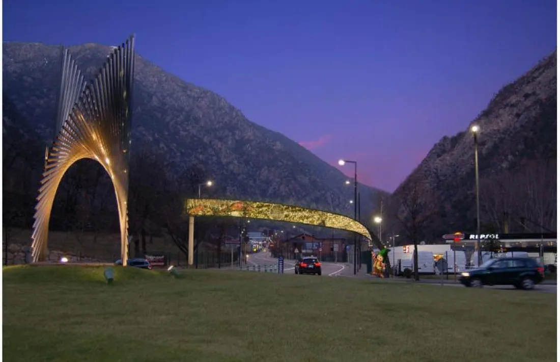  Imatge de com quedaria l’arc lluminós un cop construït. 