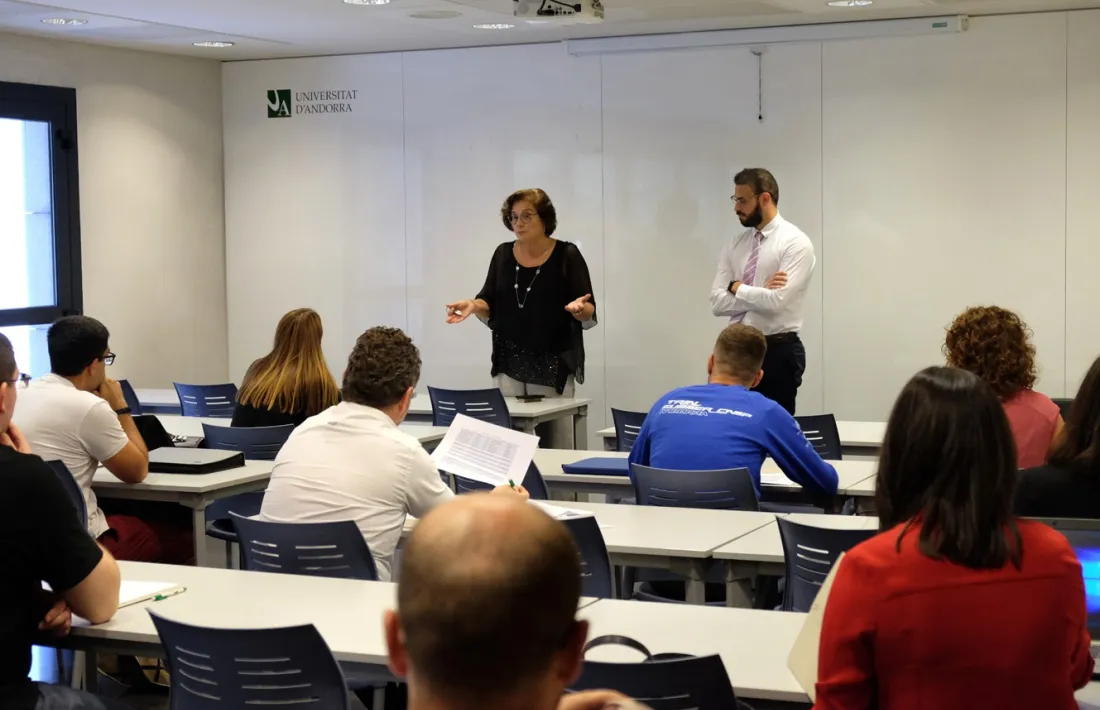 Una classe de la Universitat d'Andorra.