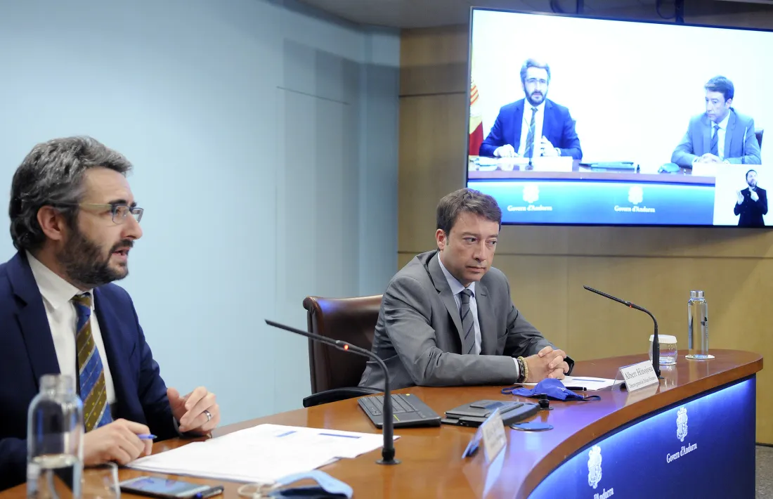 Eric Jover i Albert Hinojosa en la roda de premsa d'aquesta tarda.