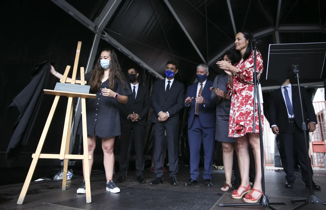 Un instant de l’acte d’homenatge als voluntaris fet ahir a la Massana.