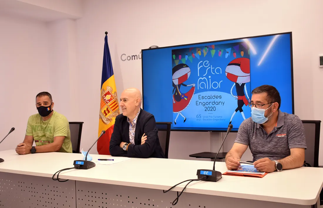 Un instant de la roda de premsa de presentació de la festa major d'Escaldes.