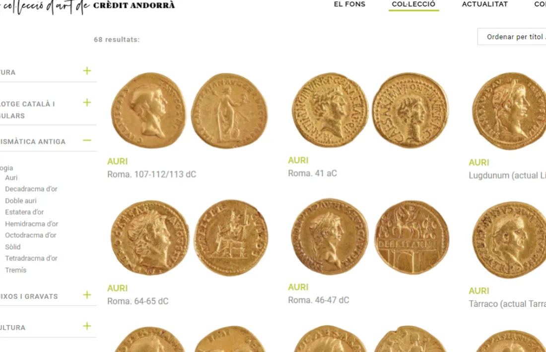 El nou espai web del fons d'art de Crèdit Andorrà.