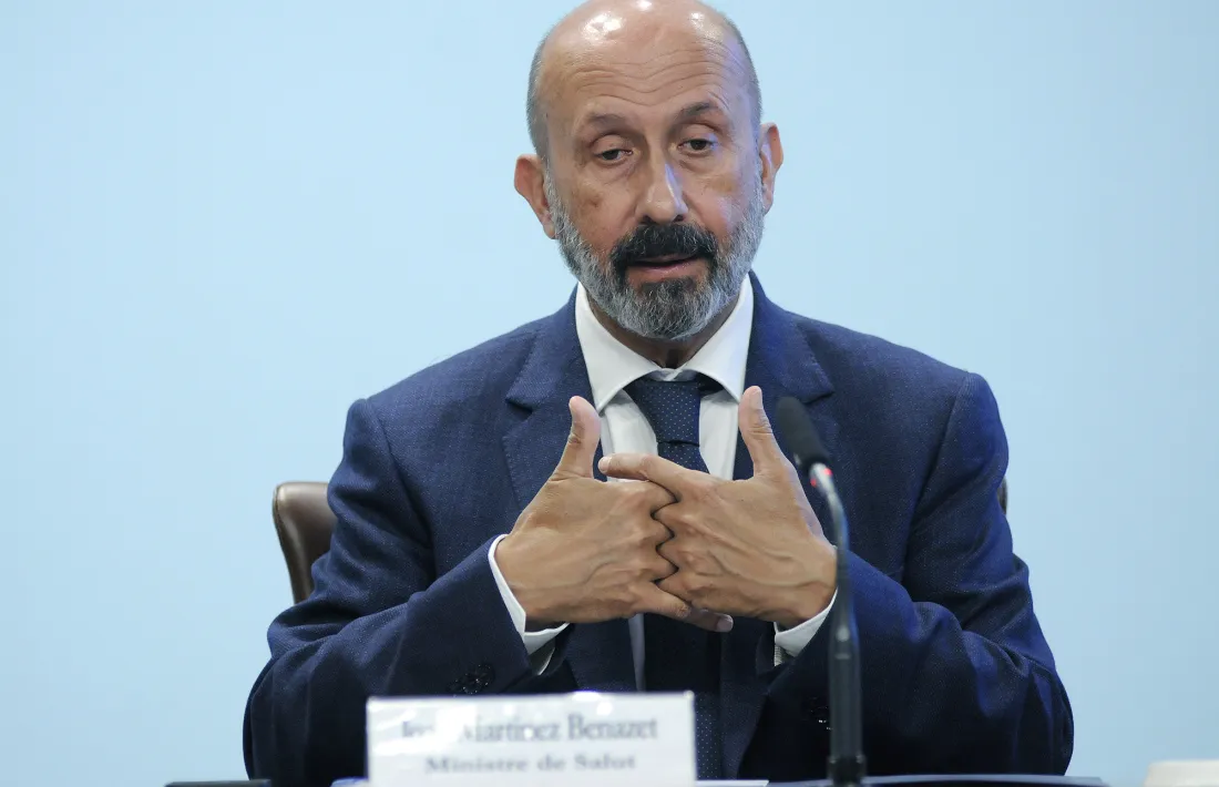 El ministre de Salut durant la compareixença posterior al consell de ministres. 