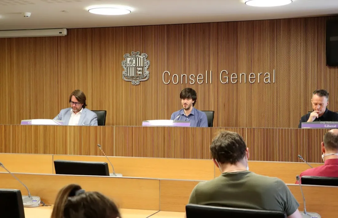 Els presidents dels grups de la majoria, ahir al Consell General.