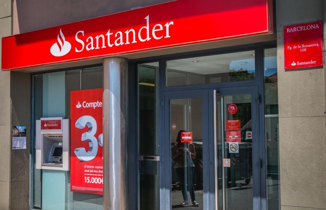 Una sucursal de l'entitat Banco Santander.