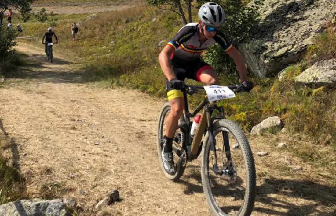 Kilian Folguera, a la prova de ‘cross country’ de la Copa de França d’Alpe d’Huez.