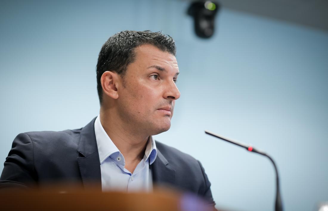 El titular de Presidència, Economia i Empresa, Jordi Gallardo, en la compareixença d’ahir posterior al consell de ministres.