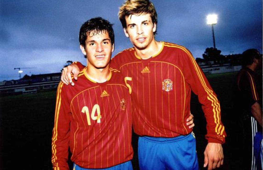 Marc Pedraza i Gerard Piqué van ser campions d’Europa sub-19 amb Espanya.