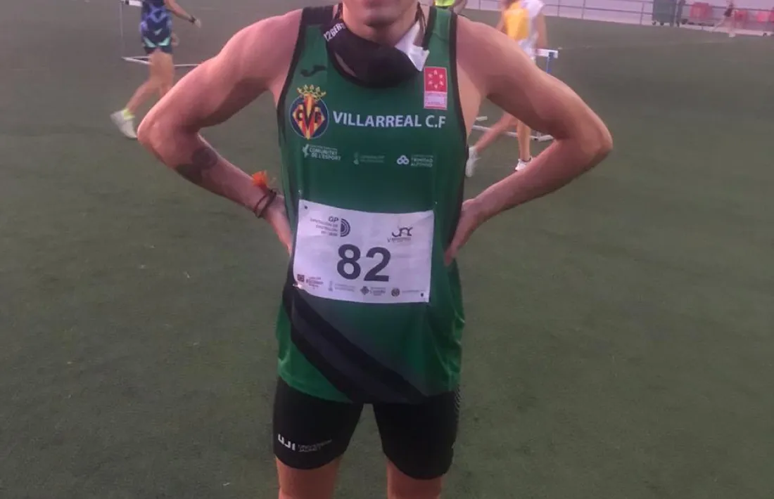 L'atleta andorrà Nahuel Carabaña en finalitzar la prova aquest dilluns.