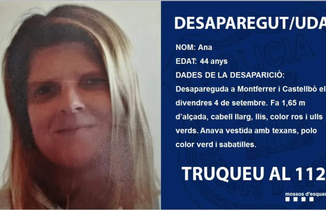 La fotografia feta pública pels Mossos d'Esquadra. 