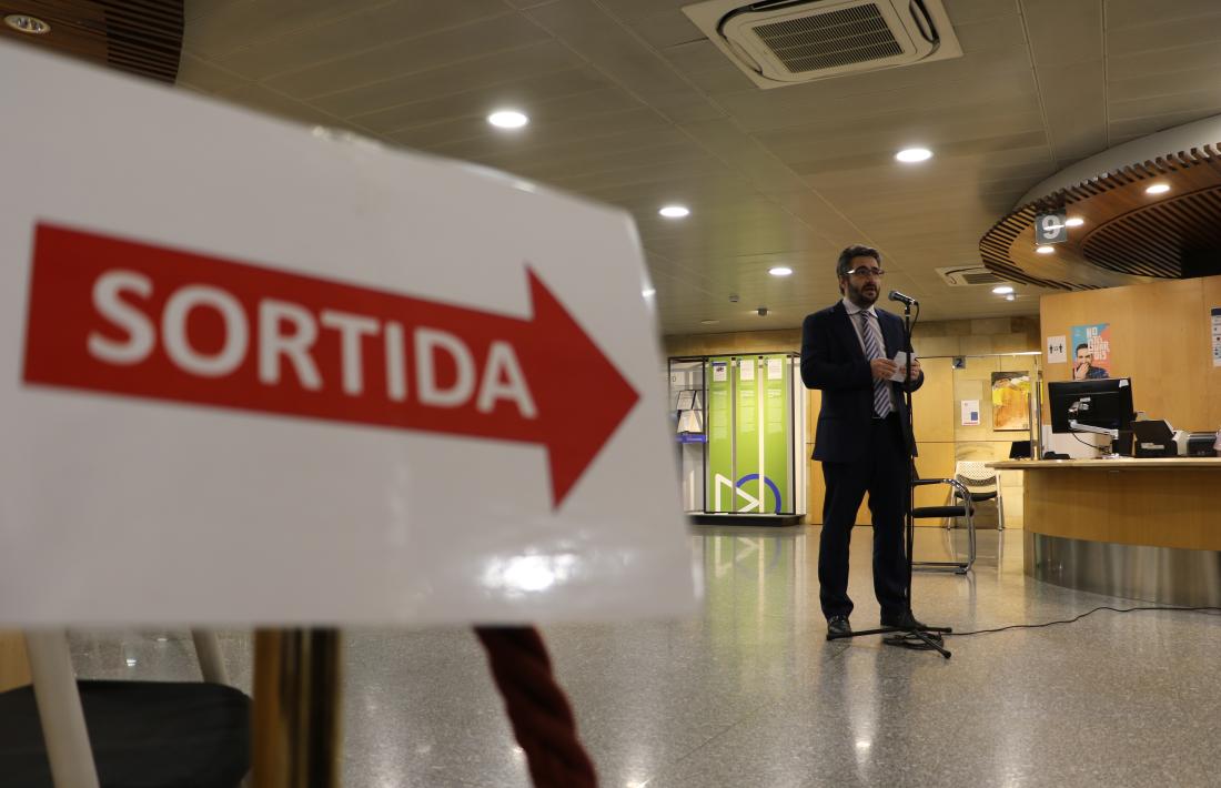 Eric Jover, ministre portaveu, en la seva compareixença d'aquest dilluns.