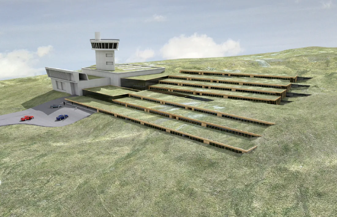  Reconstrucció virtual del futur Centre Residencial en Alçada, Cramea per als amics, amb les terrasses que en modificaran de forma substantiva l’entorn.