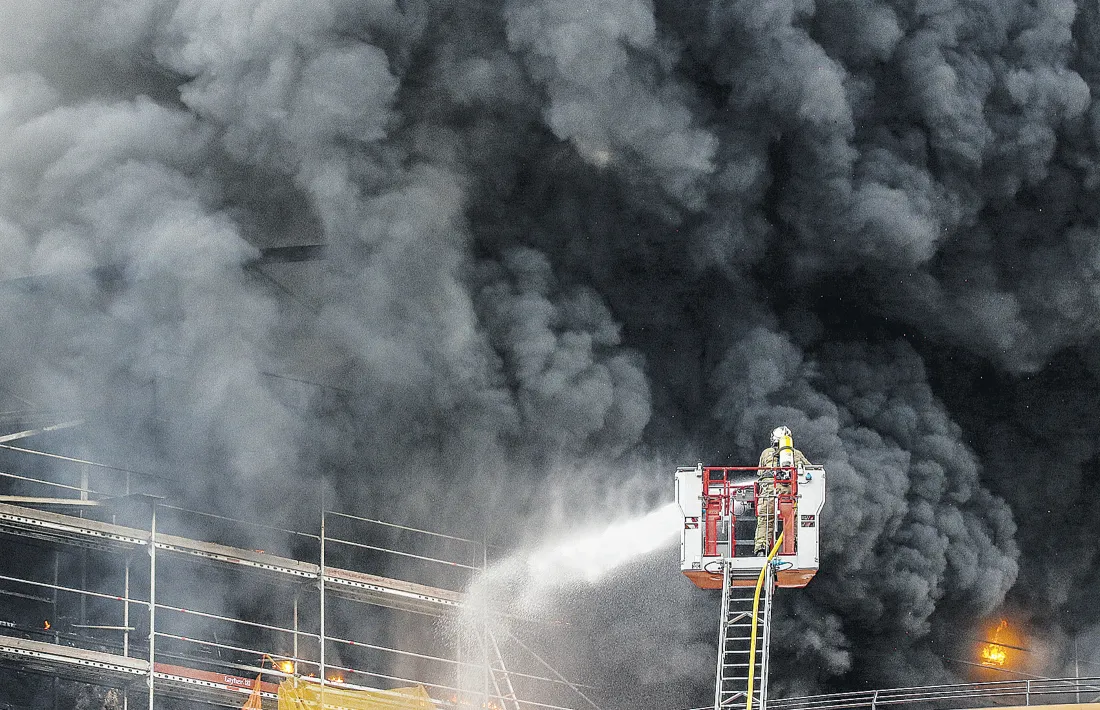 Una imatge de l’estructura dels Serradells, afectada per un incendi.