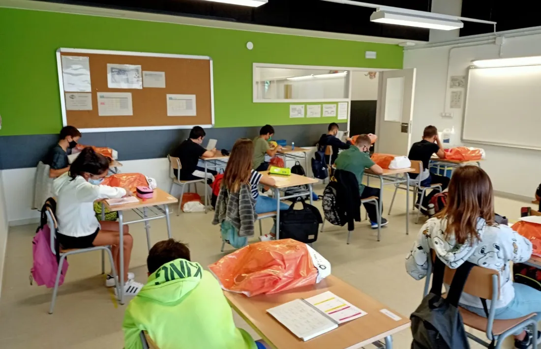 Una de les aules de l'institut La Valira.