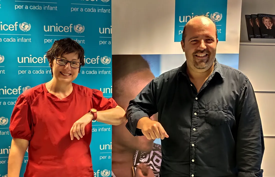 Marta Alberch i Gorka Aixàs, en el moment de la renovació de la col·laboració.