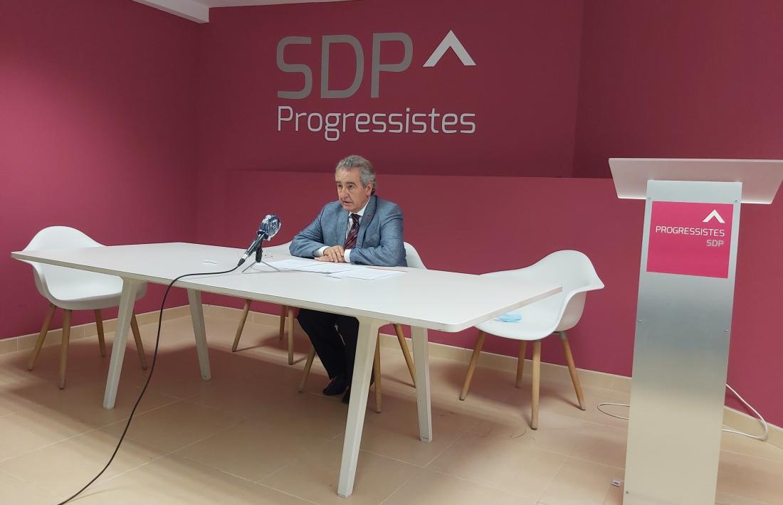 El president de Progressistes-SDP, Jaume Bartumeu, ahir a la seu de la formació.