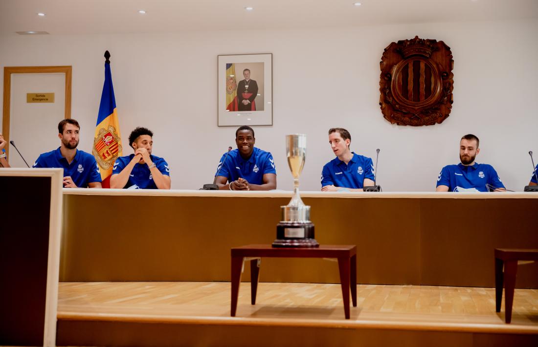  Moussa Diagne, al Media Day que es va celebrar ahir al Comú d’Andorra la Vella.    Foto: Martín Imatge